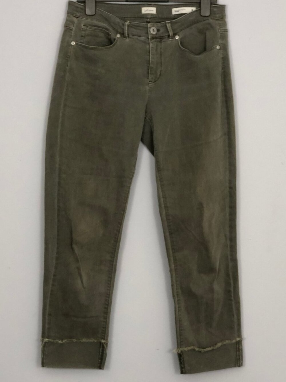 JJill Denim Authentic Fit Cropped Jeans Womens 8T Tall Olive Green Mid Rise